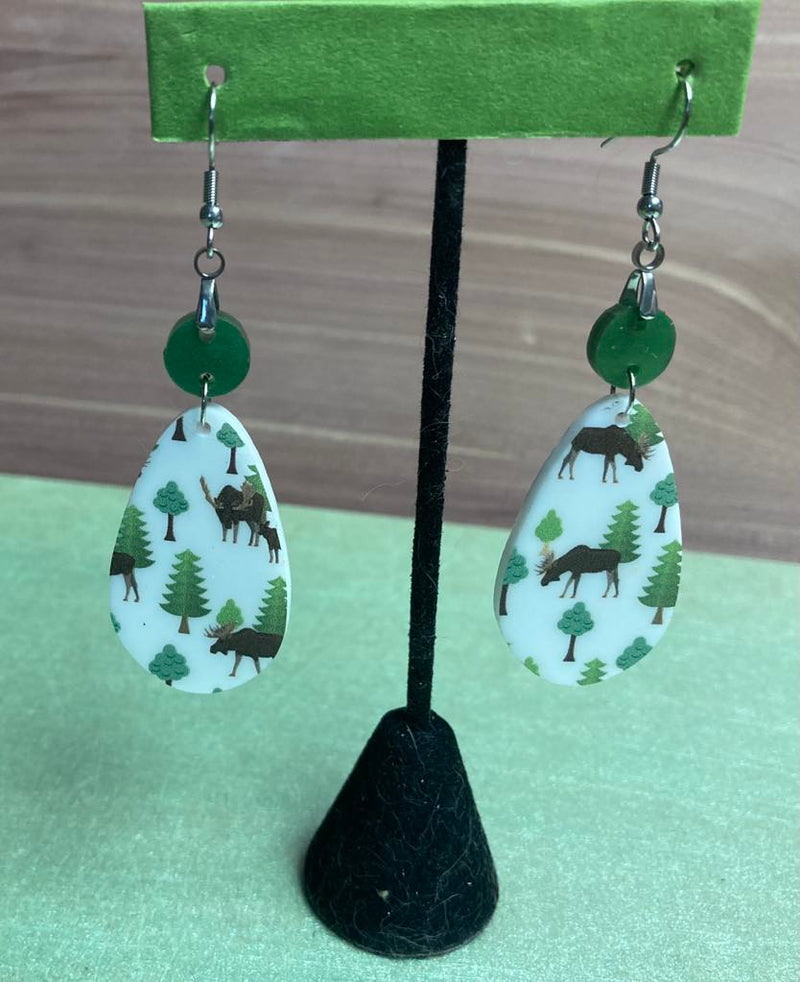 Moose & Tree Earrings