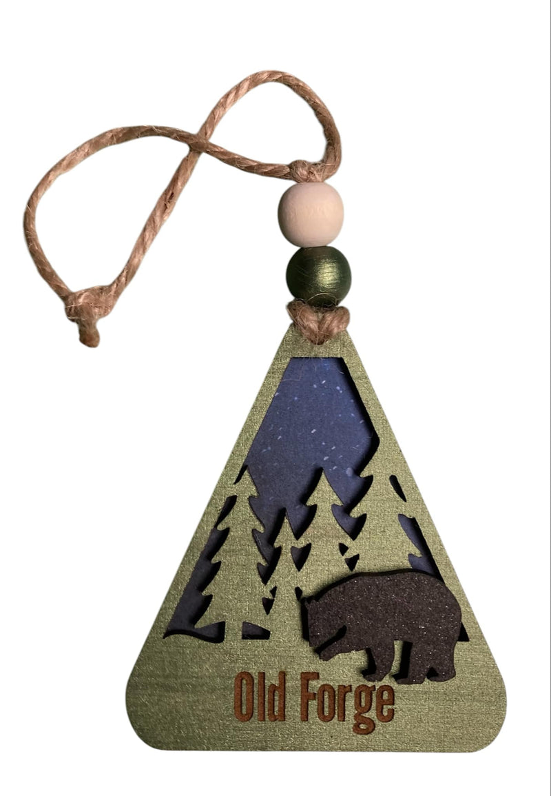 Adirondack Inspired Triangle Shaped Christmas Ornaments