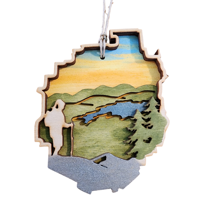 ADK Park with Hiker (summer) Ornament (m/f)