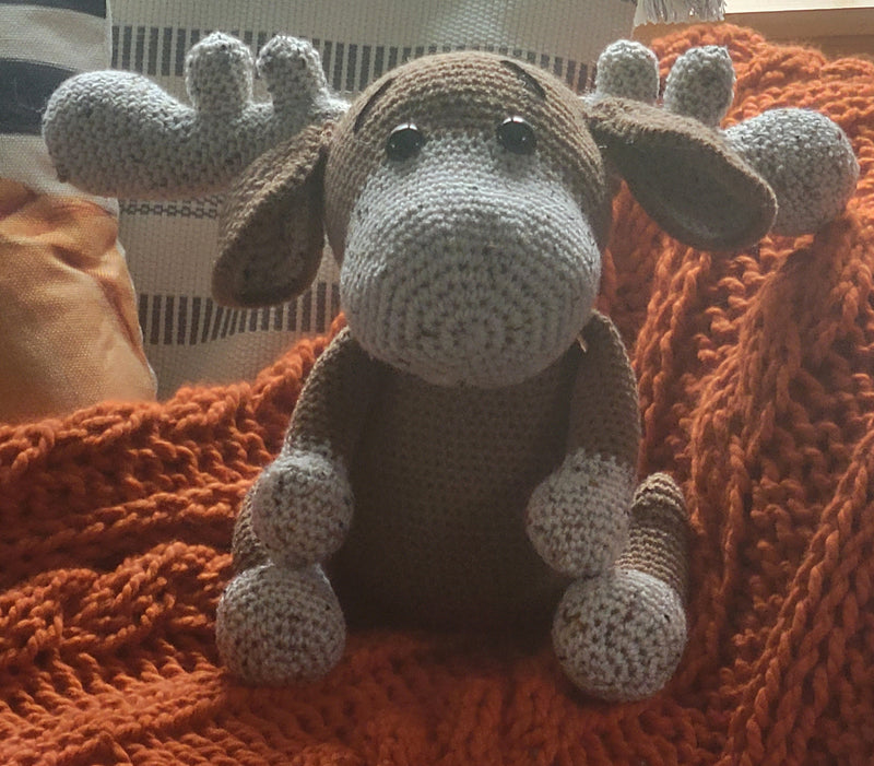 Large Brown Crocheted Moose