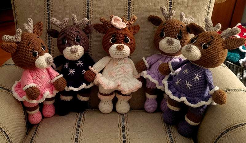 Crocheted Customizable Reindeer Dolls