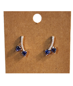 Tanzanite Hearts and CZ Earrings